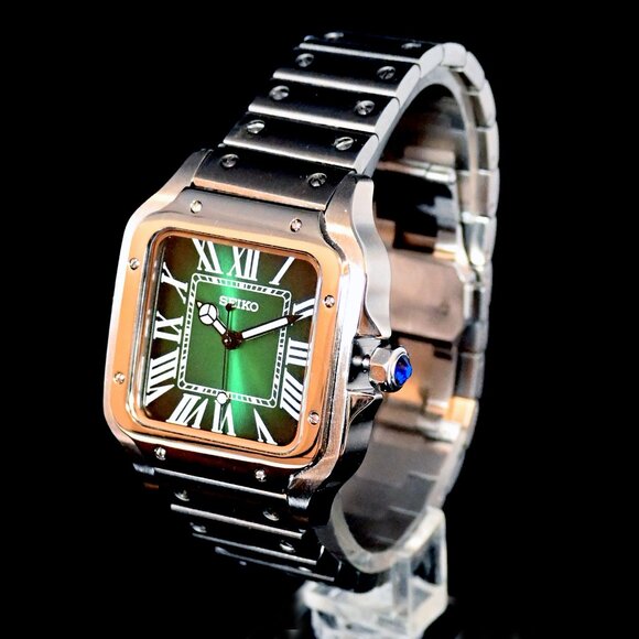 Custom SeikoMod “Cartier Santos” type watch 38mm with NH35 Automatic Movement - Picture 3 of 8